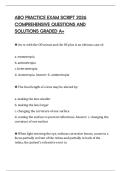 ABO PRACTICE EXAM SCRIPT 2026 COMPREHENSIVE QUESTIONS AND SOLUTIONS GRADED A&plus;