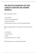 ABO PRACTICE EXAMINATION TEST 2026 COMPLETE QUESTIONS AND ANSWERS GRADED A&plus;