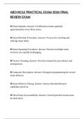 ABO-NCLE PRACTICAL EXAM 2026 FINAL REVIEW EXAM