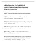 ABSA SURGICAL FIRST ASSISTANT CERTIFICATION EVALUATION 2026 FULL RESPONSES SOLVED