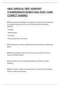 ABSA SURGICAL FIRST ASSISTANT COMPREHENSIVE REVIEW 2026 STUDY GUIDE CORRECT MARKING