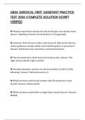 ABSA SURGICAL FIRST ASSISTANT PRACTICE TEST 2026 COMPLETE SOLUTION SCRIPT VERIFIED