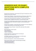 HONDROS NUR 155 EXAM 1 QUESTIONS WITH COMPLETE SOLUTIONS 