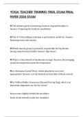YOGA TEACHER TRAINING FINAL EXAM FINAL PAPER 2026 EXAM