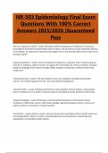 NR-503 Epidemiology Final Exam Questions With 100&percnt; Correct Answers 2025&sol;2026 &vert;Guaranteed Pass