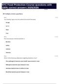 NYC Food Protection Course questions with 100&percnt; correct answers 2025&sol;2026