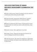 WGU D351 FUNCTIONS OF HUMAN RESOURCE MANAGEMENT EXAMINATION TEST 2026