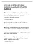 WGU D351 FUNCTIONS OF HUMAN RESOURCE MANAGEMENT EXAM STUDY GUIDE 2026