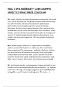 WGU D 293 ASSESSMENT AND LEARNING ANALYTICS FINAL PAPER 2026 EXAM