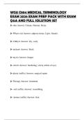 WGU C804 MEDICAL TERMINOLOGY EXAM 2026 EXAM PREP PACK WITH EXAM Q&A AND FULL SOLUTION SET