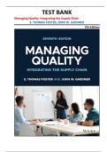 Test Bank For Managing Quality Integrating the Supply Chain&comma; 7th Edition By S&period; Thomas Foster&comma; John W&period; Gardner&vert;All Chapters 1-15