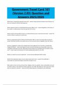 Government Travel Card 101 &lpar;Version 2&period;03&rpar; Question and Answers 2025&sol;2026
