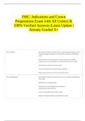 FMC- Indications and Crown Preparations Exam with All Correct & 100&percnt; Verified Answers &vert;Latest Update &vert;Already Graded A&plus; 