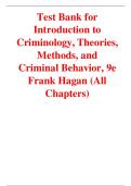 Test Bank for Introduction to Criminology&colon; Theories&comma; Methods&comma; and Criminal Behavior&comma; 9th Edition &ndash; Frank Hagan &vert; Verified Q&A &vert;  Latest Update 2026