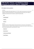 C458 Health&comma; Fitness&comma; and Wellness Study Questions & answers rated A&plus; 2025&sol;2026