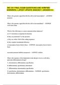 BIO 351 FINAL EXAM QUESTIONS AND VERIFIED ANSWERS &vert; LATEST UPDATE 2026&sol;2027 &vert; GRADED A&plus;&period;