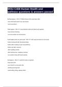 WGU C458 Human Health and wellness questions & answers passed