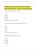 MODULE 1 EXAM&colon; INTRO TO ANATOMY AND PHYSIOLOGY COMPLETE EXAM REVIEW &vert; VERIFIED & UPDATED 2025&ndash;2026