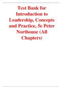 Test Bank for Introduction to Leadership&colon; Concepts and Practice 5th Edition by Peter G&period; Northouse