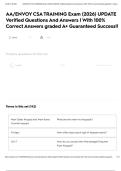 AA&sol;ENVOY CSA TRAINING Exam &lpar;2026&rpar; UPDATE Verified Questions And Answers &vert; With 100&percnt; Correct Answers graded A&plus; Guaranteed Success&excl;&excl;