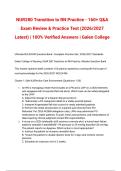 NUR280 Transition to RN Practice Actual Exam Review & Practice Test &lpar;2026&sol;2027 Latest&rpar; &vert; 100&percnt; Verified Answers &vert; Galen College
