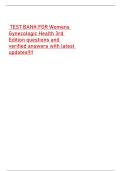 TEST BANK FOR Womens Gynecologic Health 3rd Edition questions and verified answers with latest updates&excl;&excl;&excl;&excl;