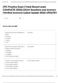 CPC Practice Exam 3 Most Recent exam COMPLETE &lpar;2026&rpar; EXAM Questions and Answers &lpar;Verified Answers&rpar; &lpar;Latest Update 2026&rpar; UPDATE&excl;&excl;