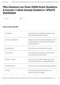 FBLA Business Law Exam &lpar;2026&rpar; Exam Questions & Answers &vert; Latest Already Graded A&plus; UPDATE 2025&vert;2026&excl;&excl;