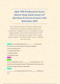Agile PSM &lpar;Professional Scrum Master Study Guide Exam&rpar; 127 Questions & Correct Answers with Rationales 2025 