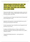WRIGHTSMANS PSYCHOLOGY AND THE LEGAL SYSTEM 9TH EDITION GREENE EXAM PREP QUESTIONS AND ANSWERS 2026 STUDY GUIDE