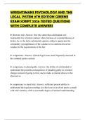 WRIGHTSMANS PSYCHOLOGY AND THE LEGAL SYSTEM 9TH EDITION GREENE EXAM SCRIPT 2026 TESTED QUESTIONS WITH COMPLETE ANSWERS