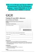 OCR A Level Drama and Theatre H459&sol;41   Deconstructing Texts for Performance   Antigone Latest UPDATED ACTUAL  Questions and CORRECT Answers