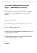 WORKERS COMPENSATION INSURANCE SERIES COMPREHENSIVE EXAM 2026