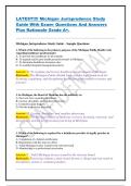 LATEST&excl;&excl;&excl;&excl; Michigan Jurisprudence Study Guide With Exam- Questions And Answers Plus Rationale Grade A&plus;&period;
