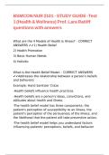 BSMCON NUR 2101 - STUDY GUIDE -Test 1 &lpar;Health & Wellness&rpar; Prof&period; Lara Ratliff questions with answers&period;