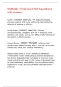NUR 2101 - Final Exam Part 1 questions with answers