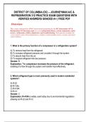 DISTRICT OF COLUMBIA &lpar;DC&rpar; &ndash; JOURNEYMAN A&sol;C &  REFRIGERATION 312 PRACTICE EXAM QUESTIONS WITH  VERIFIED ANSWERS GRADED A&plus; &vert; FREE PDF  