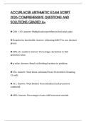 ACCUPLACER ARITHMETIC EXAM SCRIPT 2026 COMPREHENSIVE QUESTIONS AND SOLUTIONS GRADED A&plus;