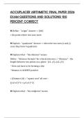 ACCUPLACER ARITHMETIC FINAL PAPER 2026 EXAM QUESTIONS AND SOLUTIONS 100 PERCENT CORRECT