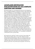 ACCUPLACER CERTIFICATION EVALUATION EXAMS SET 2026 COMPLETE QUESTIONS AND ANSWERS