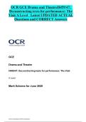 OCR GCE Drama and TheatreH459&sol;47&colon;   Deconstructing texts for performance&colon; The   Visit A Level Latest UPDATED ACTUAL  Questions and CORRECT Answers