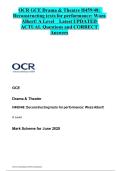 OCR GCE Drama & Theatre H459&sol;48&colon;   Deconstructing texts for performance&colon; Woza   Albert&excl; A Level Latest UPDATED  ACTUAL Questions and CORRECT  Answers