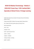 BIOD103 Medical Terminology - Module 3 2026&sol;2027 Exam Prep &vert; 100&percnt; Verified Q&A &vert; Specialty & Clinical Terms &vert; Portage Learning