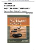 Test Bank - Essentials of Psychiatric Nursing 2nd Edition &lpar;Boyd&comma; 2020&rpar; Chapter 1-31 &vert;  All Chapters with Answers and Rationales