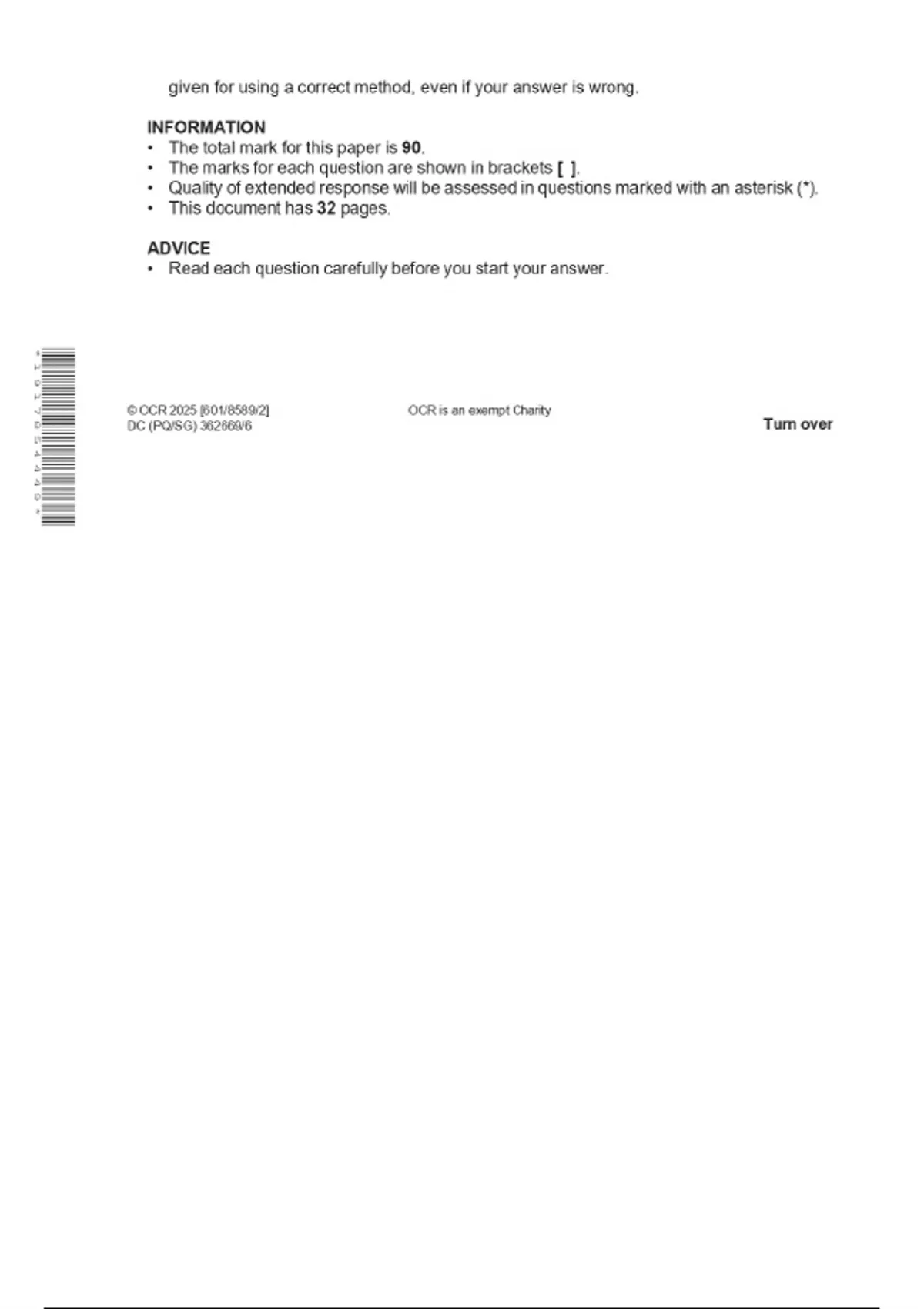 OCR GCSE Bundled Questions and CORRECT Answers - Stuvia UK