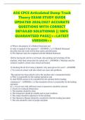 A56 CPCS Articulated Dump Truck Theory EXAM STUDY GUIDE UPDATED 2026&sol;2027 ACCURATE QUESTIONS WITH CORRECT DETAILED SOLUTIONSS &vert;&vert; 100&percnt; GUARANTEED PASS&vert;&vert;<<LATEST VERSION>