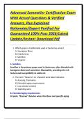 Advanced Sommelier Certification Exam With Actual Questions & Verified Answers&comma; Plus Explained Rationales&sol;Expert Verified For Guaranteed 100&percnt; Pass 2026&sol;Latest Update&sol;Instant Download Pdf