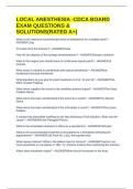 LOCAL ANESTHESIA -CDCA BOARD EXAM QUESTIONS & SOLUTIONS&lpar;RATED A&plus;&rpar;