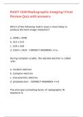 RADT 1030 Radiographic Imaging I Final Review Quiz with answers&period;