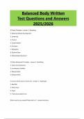 Balanced Body Written Test Questions and Answers 2025&sol;2026
